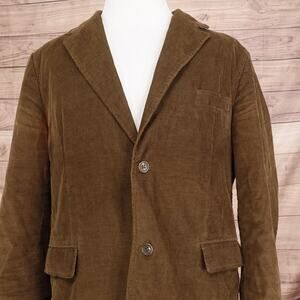 Faconnable Jeans Blazer Mens Large Brown Corduroy 2 Button Sport Coat Jacket